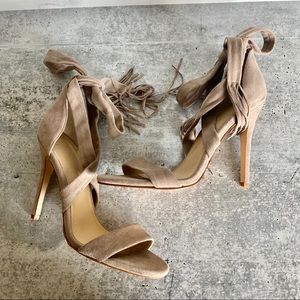 Marc Fisher Lauren Tassel Suede Heeled Sandals
